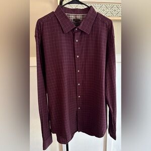 Joseph A Bank Reserve Tailored Fit Button Down Shirt Mens Large Purple Grid